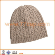Custom logo kaki knitted merino wool hats